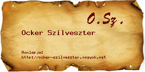 Ocker Szilveszter névjegykártya